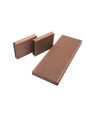 Solid WPC decking with anti-slip grooves